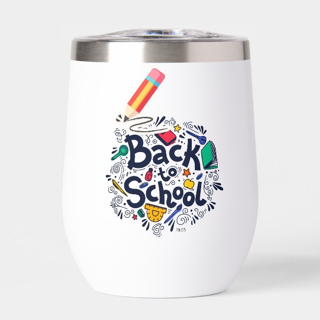 Wasserflasche zurück zur Schule (Vorderseite)