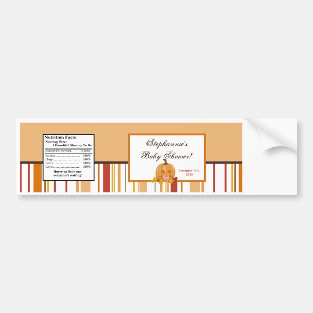 Wasserflaschen-Etikett Herbstfallen Pumpbaby Autoaufkleber (Vorne)