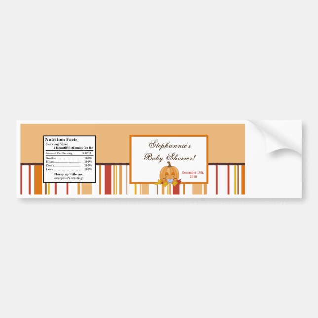 Wasserflaschen-Etikett Herbstfallen Pumpbaby Autoaufkleber (Vorne)