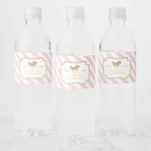 Wasserflaschen-Etiketten mit rosa Streifen für den Wasserflaschenetikett