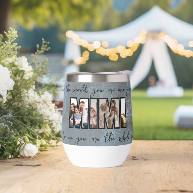 Wasserflaschen-Stil: Stemless Wine Tumbler, (Hochzeit)