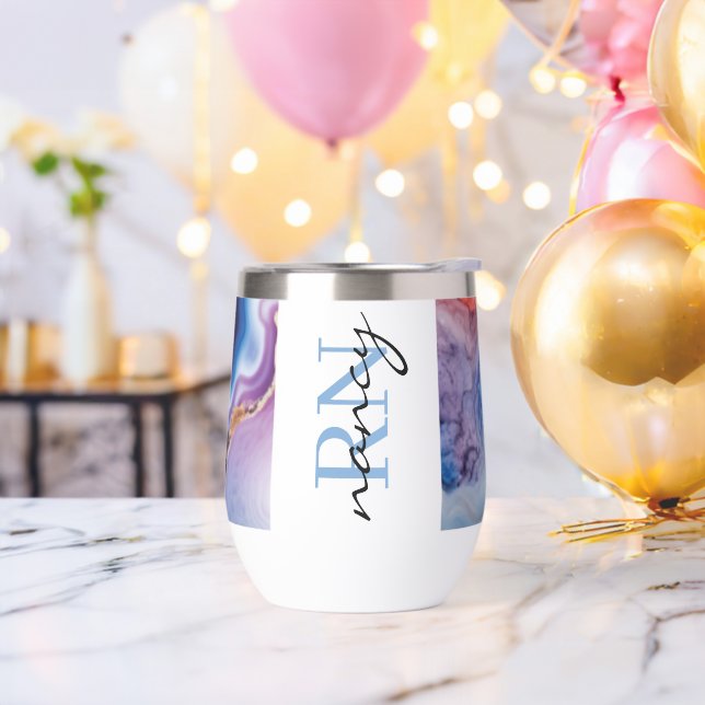 Wasserflaschen-Stil: Stemless Wine Tumbler, (Junggesellenabschied)