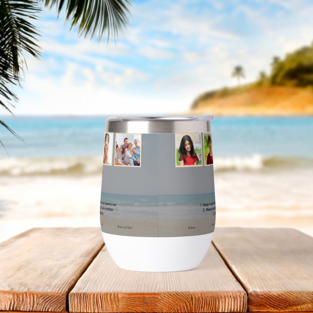 Wasserflaschen-Stil: Stemless Wine Tumbler, (Strand)