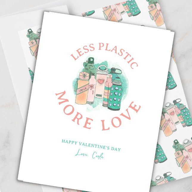 Wasserflaschen Umweltfreundliches Valentin Feiertagskarte (Von Creator hochgeladen)