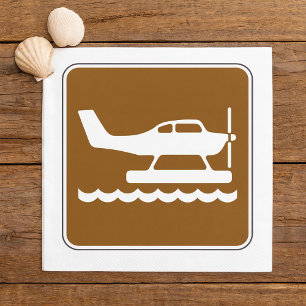 Wasserflugzeuge Schild Serviette