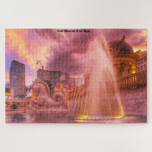 Wasserfontänen in Las Vegas Jigsaw Puzzle (Horizontal)