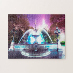 Wasserfontänen Rathaus New York Puzzle