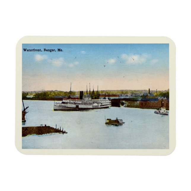 Wasserfront, Bangor, Vintager Stil Magnet (Horizontal)