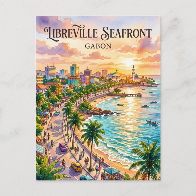 Wasserfront Libreville Gabun Postkarte (Vorderseite)