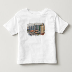 Wasserfront mit Stadtansicht von Yantai, Shandong Kleinkind T-shirt