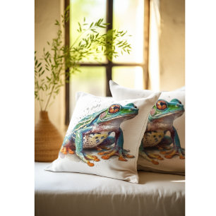 Wasserfrosch in Juwel-Tönen Kissen