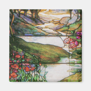 Wassergarten-Buntglas-Magnet Magnet