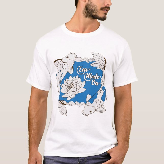 Wassergarten-Zen-Modus-Koi-Fisch-Kunst T-Shirt (Vorderseite)