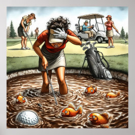 Wassergefahr - Golf Art Print Poster