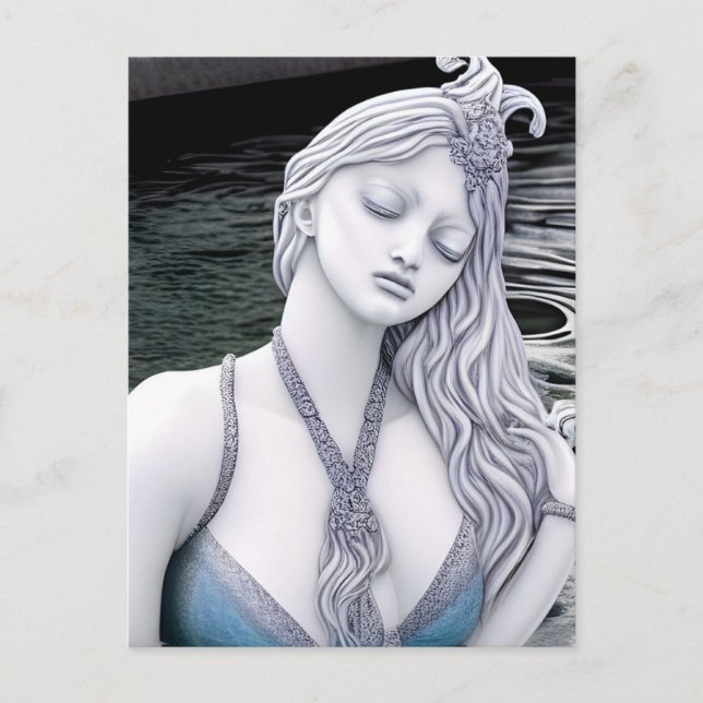 Wassergoddess AI Generierte Kunst Postkarte (Vorderseite)