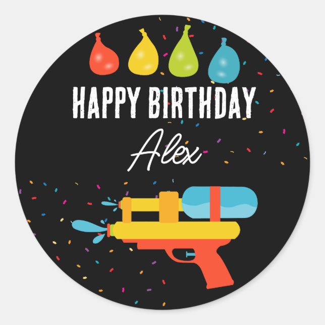 Wassergymnastik & Balloons Party im Sommer Kinderg Runder Aufkleber (Vorderseite)