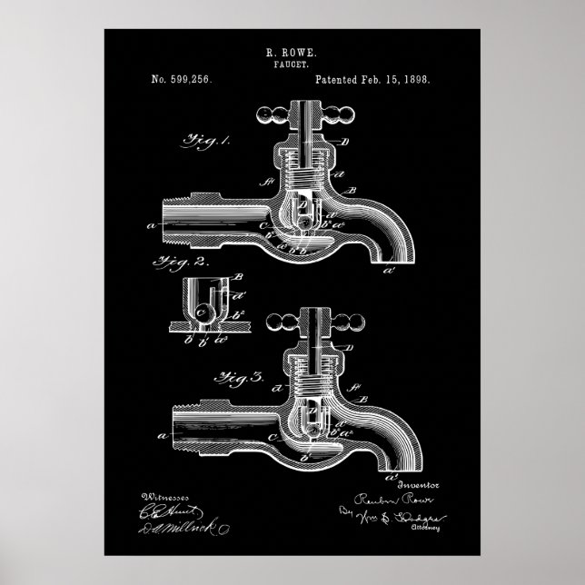 Wasserhahn-Patent Poster (Vorne)
