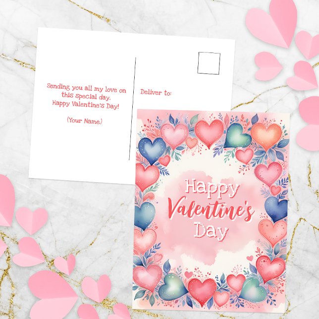 Wasserhärten und Blume Valentinstag Postkarte (Von Creator hochgeladen)