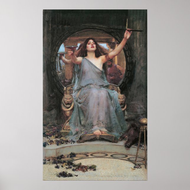 Wasserhaus - Circe bietet Odysseus den Cup an Poster (Vorne)