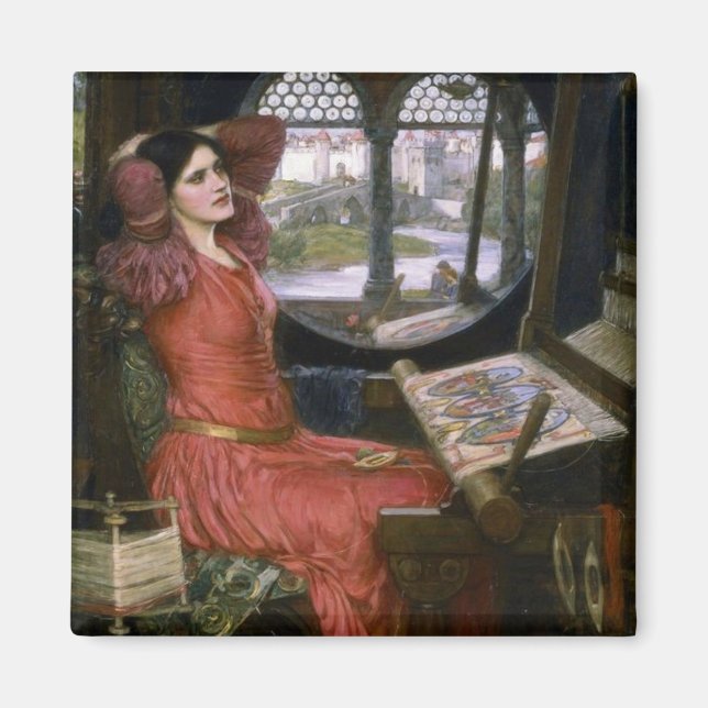 Wasserhaus-Dame von Shalott Magnet (Vorne)