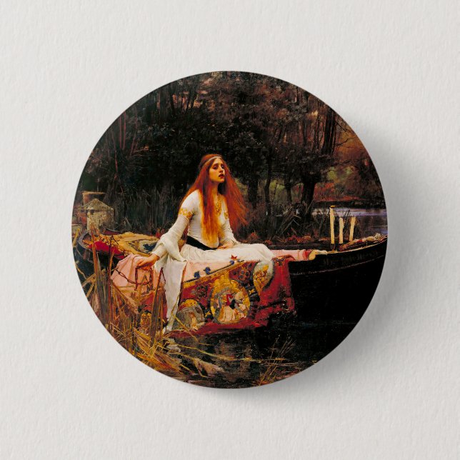 Wasserhaus Lady of Shalott Button (Vorderseite)