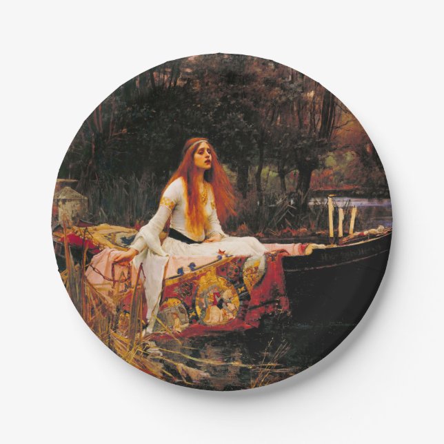 Wasserhaus Lady of Shalott Pappteller (Vorderseite)
