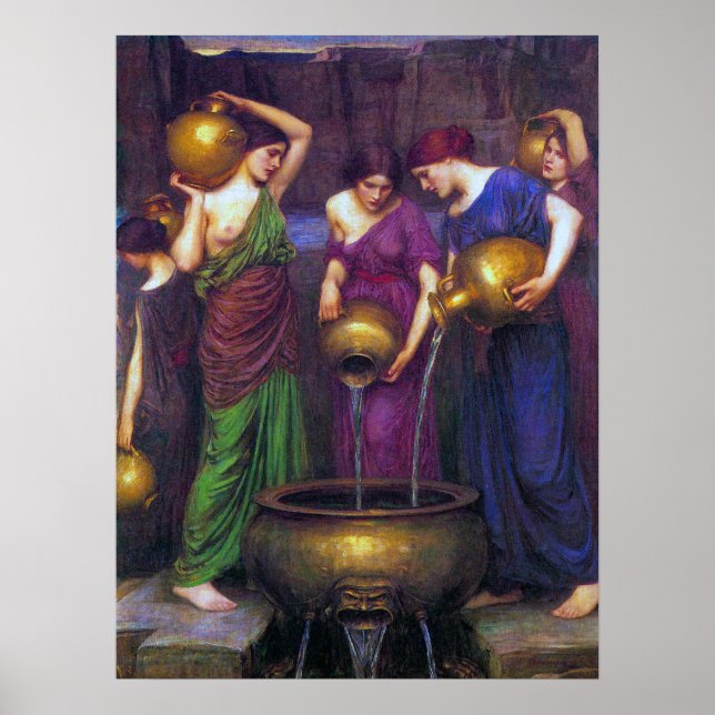 Wasserhausmalerei der Danaïdes Poster (Vorne)