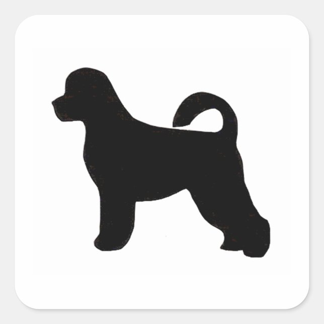 Wasserhund Silhouette.png Quadratischer Aufkleber (Vorderseite)