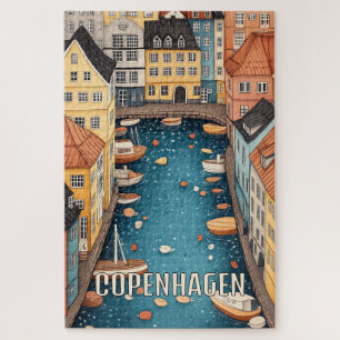 Wasserkanäle von Kopenhagen Dänemark Puzzle