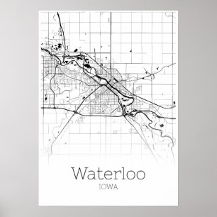 Wasserkarte - Iowa - City Map Poster