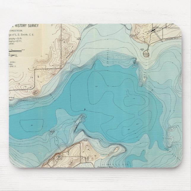 Wasserkarte Mendota Mousepad (Vorne)