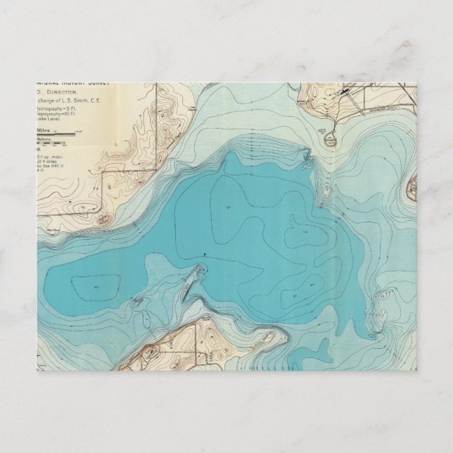 Wasserkarte Mendota Postkarte (Vorderseite)