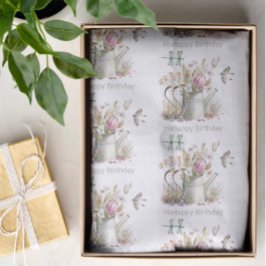 Wasserkocher, Blume und Libellen Wasserfarben Seidenpapier