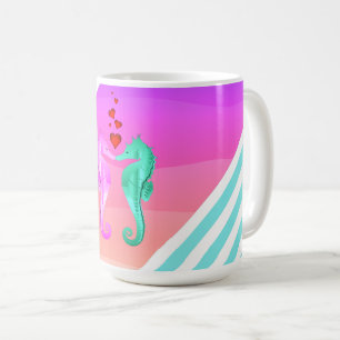 Wasserkocher/Rosa/Seepferde Küssen von Herzen Lapt Kaffeetasse