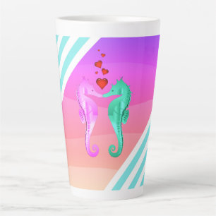 Wasserkocher/Rosa/Seepferde Küssen von Herzen Lapt Milchtasse