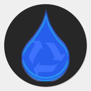 Wasserkonservierung und Rett Runder Aufkleber