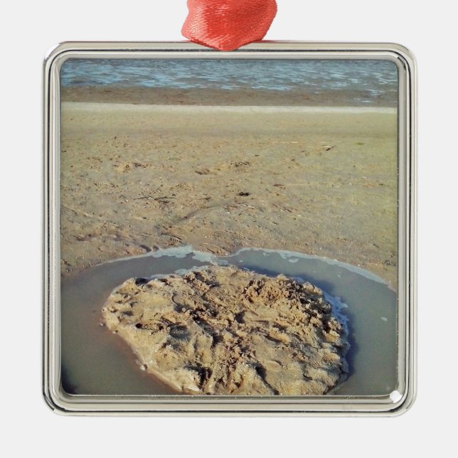 Wasserkreislauf in Sand on Beach, Sommerzeit Silbernes Ornament (Vorne)