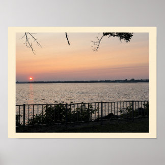 Wasserlandschaft Sonnenuntergang Poster