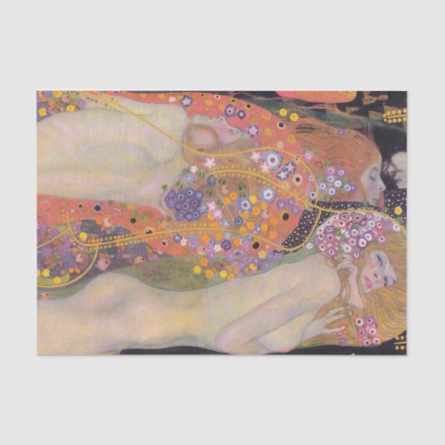 Wasserläufe II von Gustav Klimt Seidenpapier (Vorderseite)