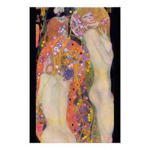 Wasserläufer, Gustav Klimt Poster