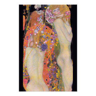 Wasserläufer, Gustav Klimt Poster