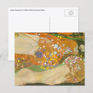 Wasserläufer II von Gustav Klimt, Art Nouveau Postkarte