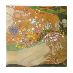 Wasserläufer II von Gustav Klimt, Jugendstil Fliese