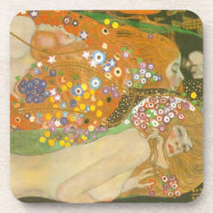 Wasserläufer II von Gustav Klimt, Jugendstil Getränkeuntersetzer