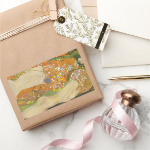 Wasserläufer II von Gustav Klimt, Jugendstil Rechteckiger Aufkleber