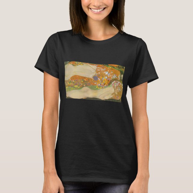 Wasserläufer II von Gustav Klimt, Jugendstil T-Shirt (Vorderseite)