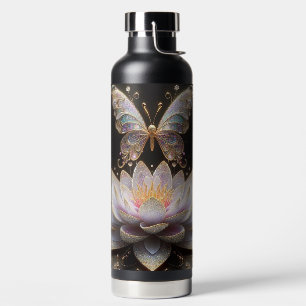 Wasserläufer und Glitzer-Schmetterling Trinkflasche