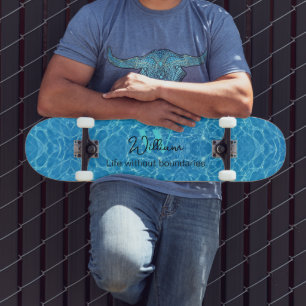 Wasserleben Blaue moderne Naturausdrücke Skateboard