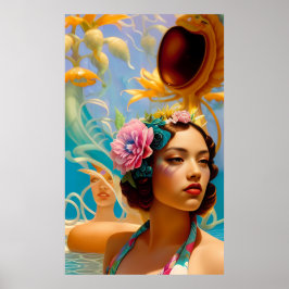 Wasserleben und Liebhaber Poster