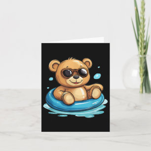 Wasserliebender Teddybär in einem schwimmenden Rin Karte